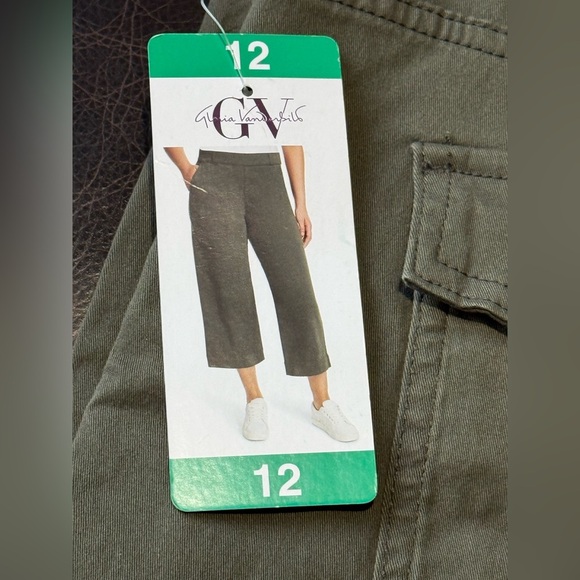 Gloria Vanderbilt Women's Wide Leg Cropped Pants, Green, 12 - Picture 6 of 11